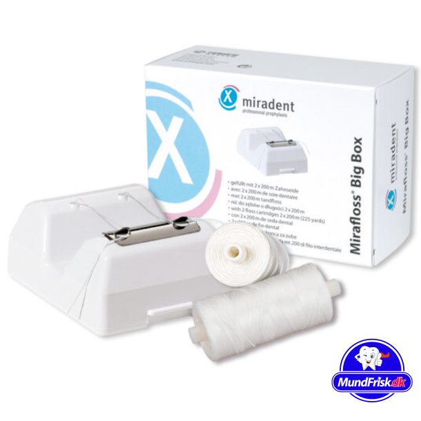 Miradent Zahnseidespender inkl. 2 x 200 m. Mirafloss gewachste Zahnseide