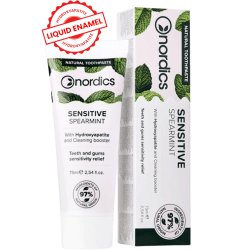 Naturlig Hydroxyapatite tandkrm NORDICS Sensitive Spearmint Remineralizing 75 ml