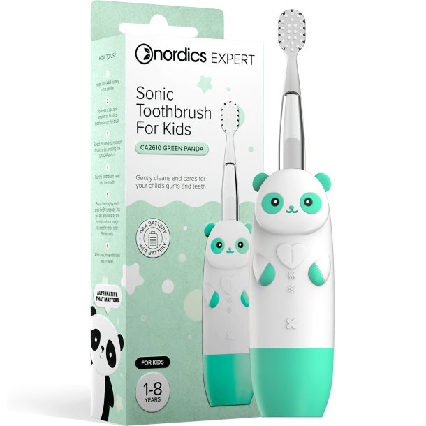 El-tandbrste til Brn NORDICS Sonic Batteri Green Panda