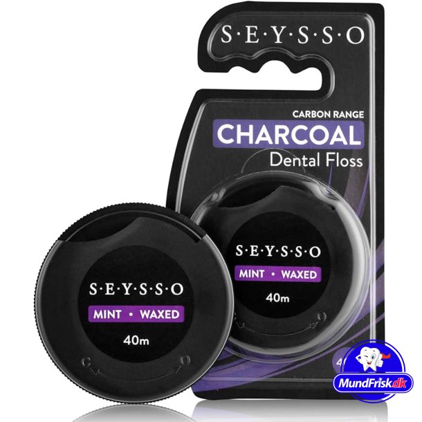 Kohlezahnseide SEYSSO Carbon Black Waxed &amp; Mint 40 mtr.