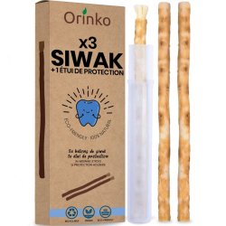 Miswak Sticks 3 Stk. + Schutzhülle ORINKO Siwak Sticks 100% Natürliche Zahnbürste