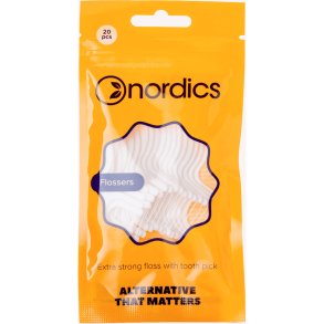 Hllbara tandtrdsfsten Nordics PLA Flossers Extra Stark 20 st.