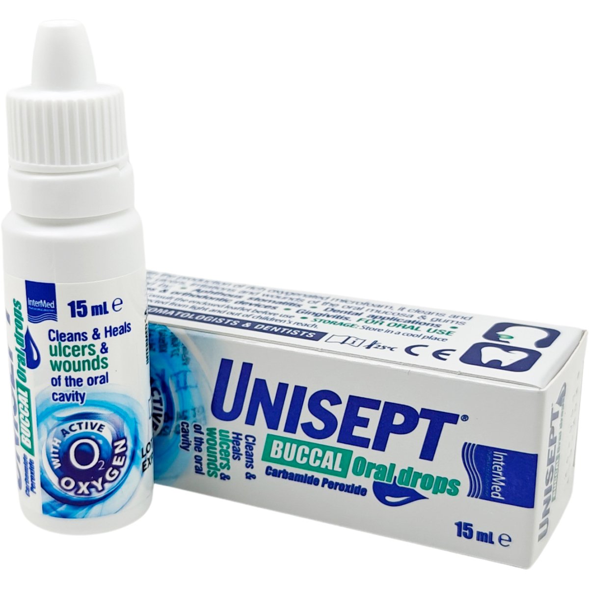 Unisept Active Oxygen Oral Drops for munnsår 15 ml