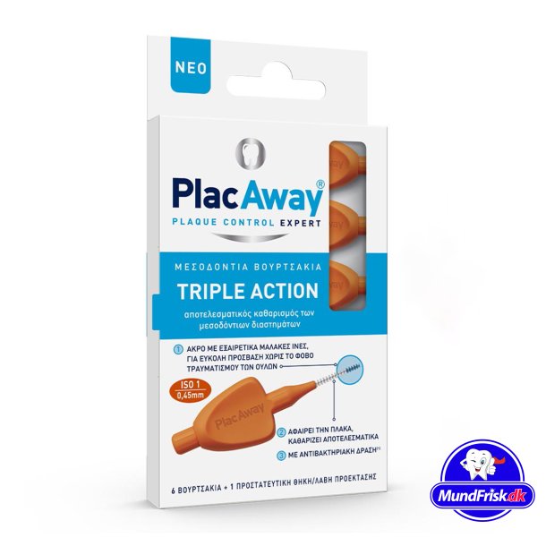 Interdentalbrsten 6 Stk. PLAC AWAY Triple Action 0,45 mm ISO 1