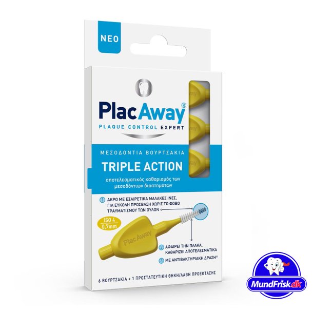 Interdentalborstar 6 st. PLAC AWAY Triple Action 0,70 mm ISO 4