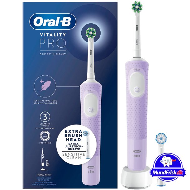 Oral-B Vitality PRO Elektrisk tandborste Lilac Violet + Extra borsthuvud