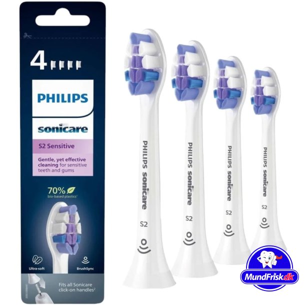Philips Sonicare S2 Sensitive Brstenkpfe mit weichen Borsten, 4 Stk.