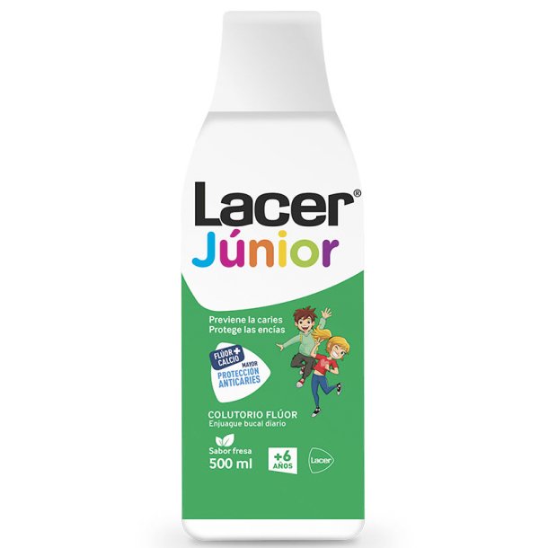 Munvatten fr barn LACER Junior Xylitol Fluorid Mint Flavour 500 ml