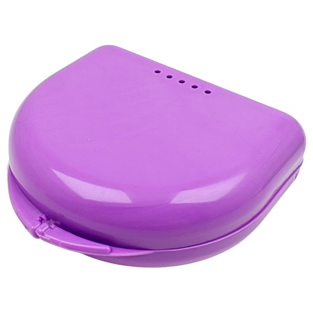 Pieni kotelo hammasproteesien, okklusaalisten lastojen, hammasrautojen, suusuojien jne. s�ilytykseen. PURPURA