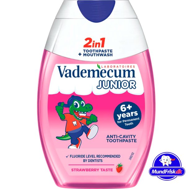 Barnetannkrem VADEMECUM Junior Strawberry 2- in -1 75 ml.