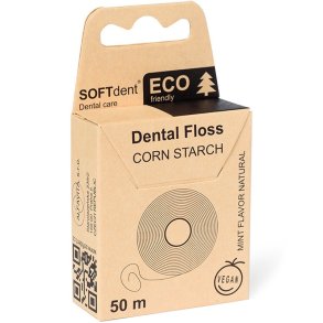 Umweltfreundliche Zahnseide SOFTDENT ECO Corn Mint 50 mtr.