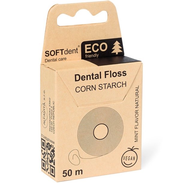 Umweltfreundliche Zahnseide SOFTDENT ECO Corn Mint 50 mtr.