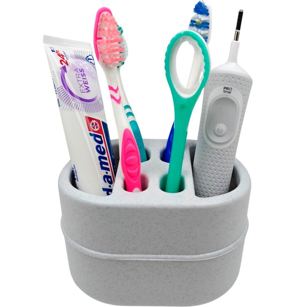 Tandbrsteholder i plast med 6 rum