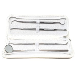 Tandplejest Taske 4 dele Tandlgeredskaber Rustfrit Stl Glamza