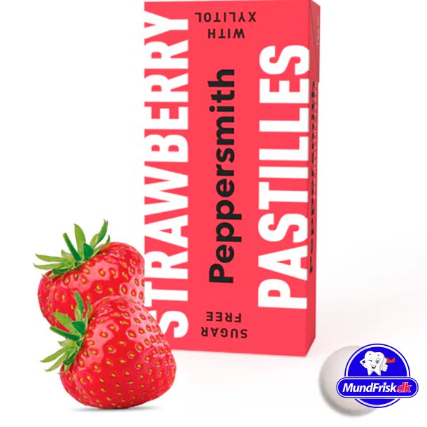Xylitol Pastiller PEPPERSMITH Mints Strawberry 15g