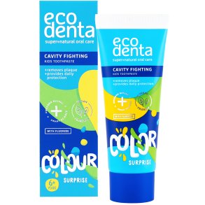 Naturlig Xylitol tandkrm fr barn EcoDenta Kids Color Surprise 75 ml