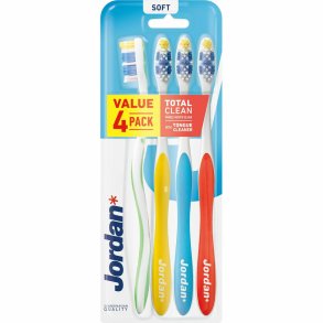 4 stk. Jordan Total Clean SOFT Tannbrster - Myk bust
