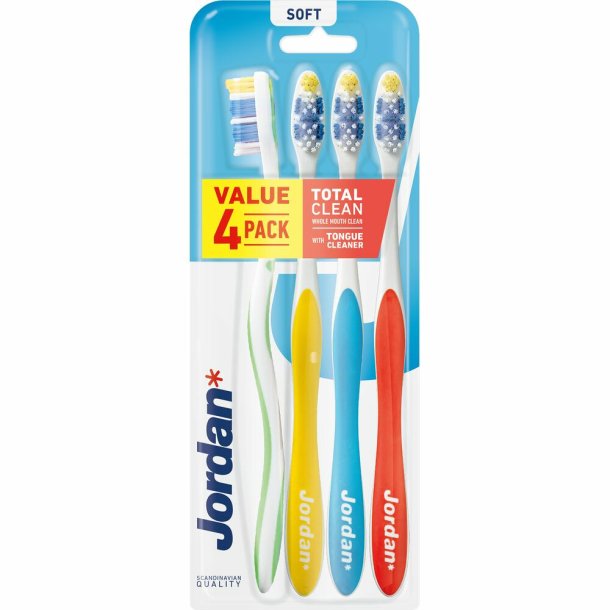 4 stk. Jordan Total Clean SOFT Tannbrster - Myk bust