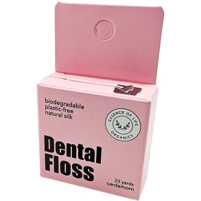 Biologisk nedbrytbar tanntrd ESSENCE Of Life Organics Silke Kardemomme