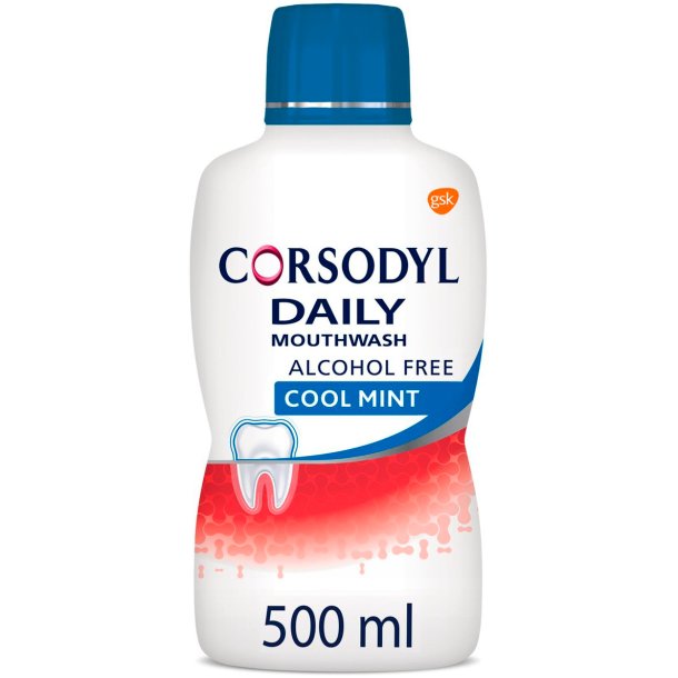 Klorhexedin Mundskyl 0.06 % CORSODYL Daily Cool Mint 500 ml.