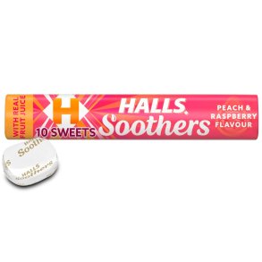 HALLS Soothers Halstabletter Persika & Raspberry 45g