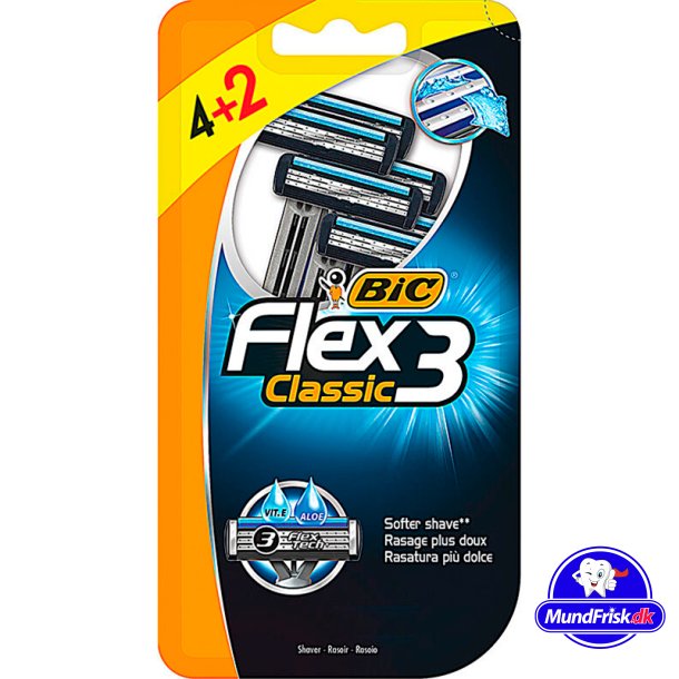 BIC Flex 3 Classic engangshvel 6 pcs.