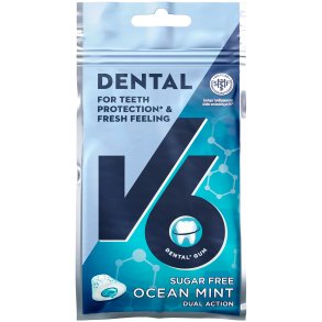 V6 Tuggummi Dual Action Ocean Mint 30g