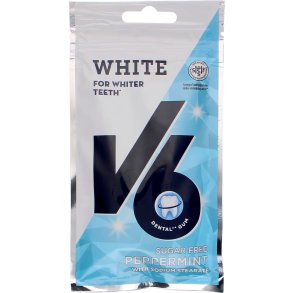 V6 Tyggegummi White Peppermint 30g