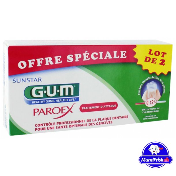 GUM Klorhexidin Tandpasta Paroex 0,12% CHX 2-pak