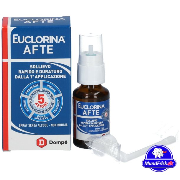 Spray gegen Wunden, Geschwre und Blasen im Mund EUCLORINA Aphten 15 ml.
