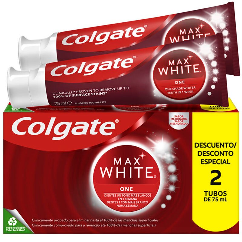 Colgate Max White One Tannkrem 2 x 75 ml