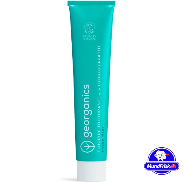 Natural Hydroxyapatite Tannkrem GEORGANICS Fresh Mint &amp; Fluor 75 ml