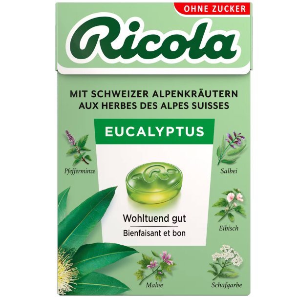 Ricola Eucalyptus Sockerfria rtgodisar 50g