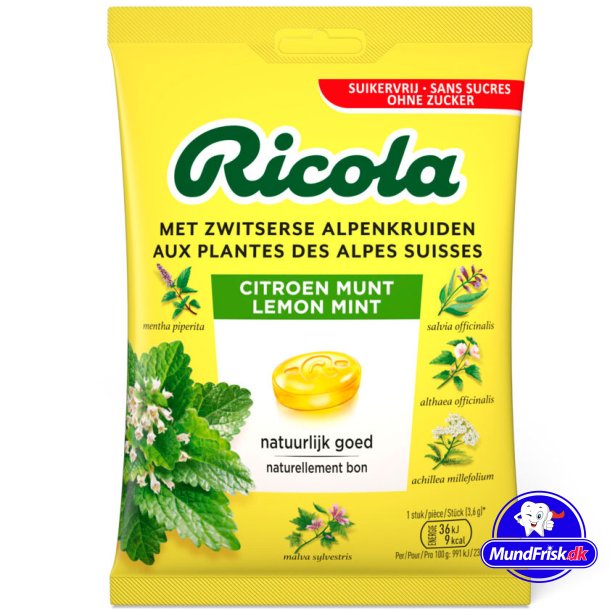 Ricola Lemon Mint Kruterbonbons ohne Zucker, Beutel, 75 g