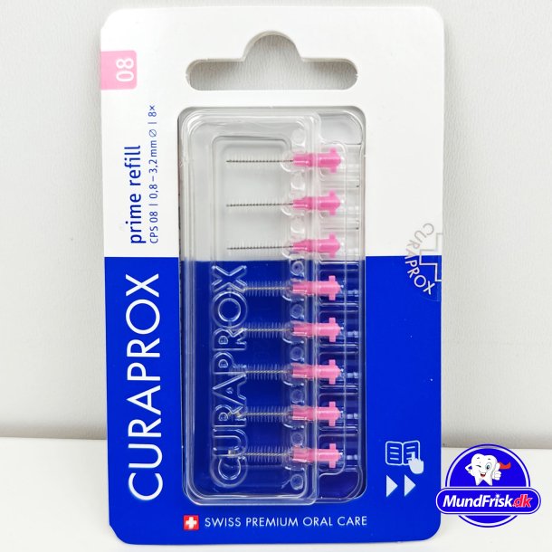 Curaprox Mellemrumsbrster Prime Refill 0.8 mm. Cps 08 PINK