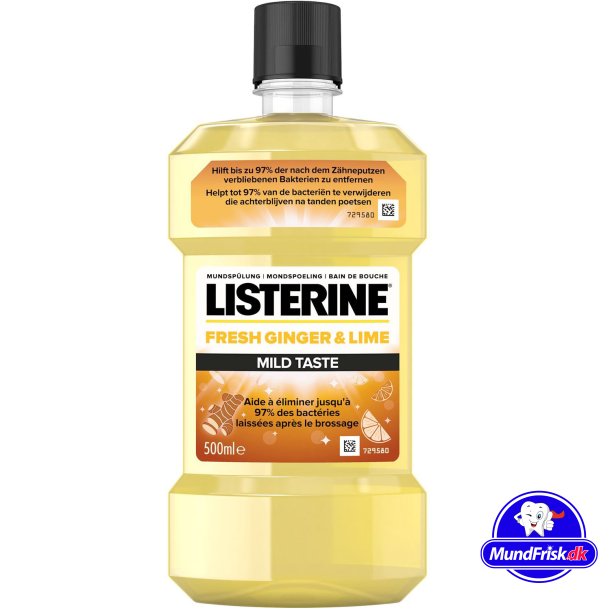 Listerine Mundskyl Fresh Ginger &amp; Lime Mild Taste 500 ml.