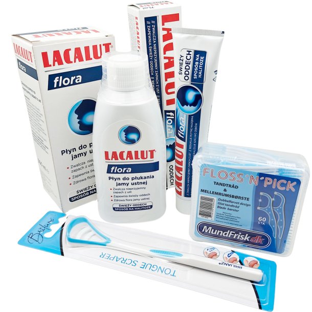 Pakketilbud DRLIG NDE Lacalut Flora + Tandtrd + Tungeskraber