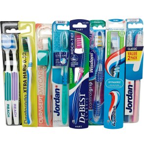 Mixpakke med 10 stk. Hrde Tandbrster Ekstra Hrde Brstehr