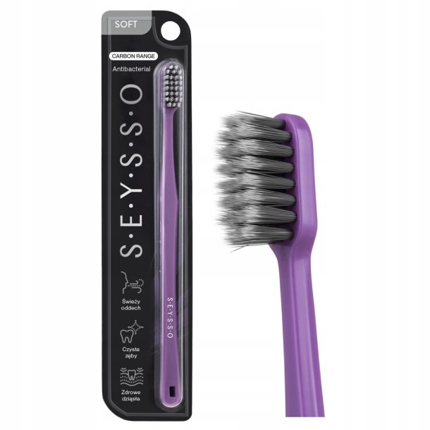 SEYSSO Carbon Antibacterial Soft Tandbrste 