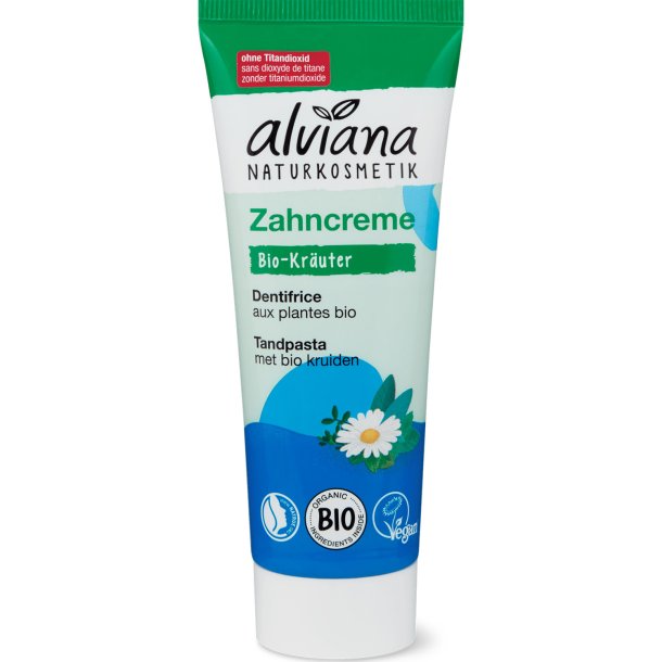 kologisk Herbal Tandpasta ALVIANA Organic Herbs Fluorfri