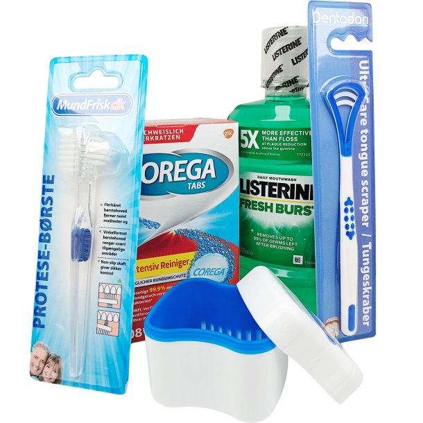 Pakketilbud Hygiejne Rengring Tandproteser 5 produkter