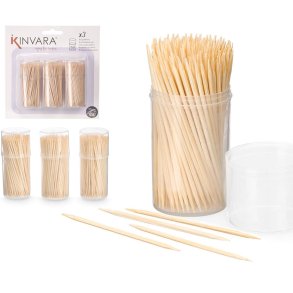 Kinvara Bambus Tr Tandstikker 3 x 150 stk. i Plastbtter