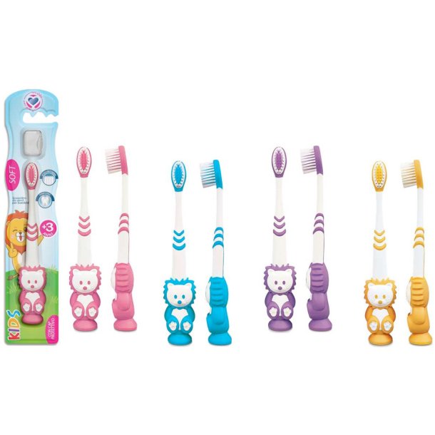 Barntandborste SETABLU Lion 3 r/+