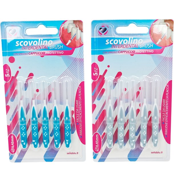 Mellemrumsbrster 5 stk. SETABLU 0.45 mm Inkl. Beskyttelseshtter