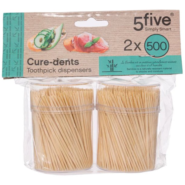 5five Bambus Tr Tandstikker 2 x 500 stk. i btter