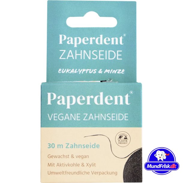 PAPERDENT Vegane Xylitol Zahnseide Charcoal & Mint 30 mtr.