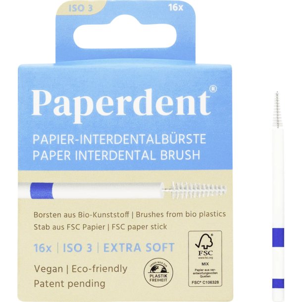 PAPERDENT Plasticfri Mellemrumsbrster 16 stk. 0.57 mm ISO 3