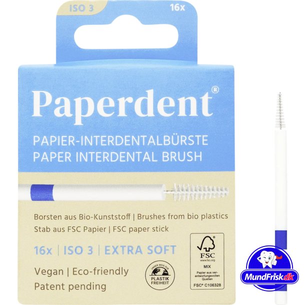 PAPERDENT Plastikfreie Interdentalbrsten 16 Stk. 0,57 mm ISO 3