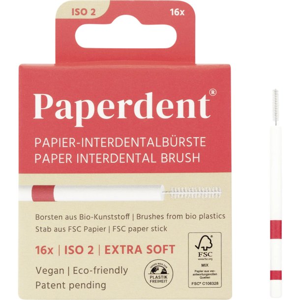 PAPERDENT Plasticfri Mellemrumsbrster 16 stk. 0.47 mm ISO 2
