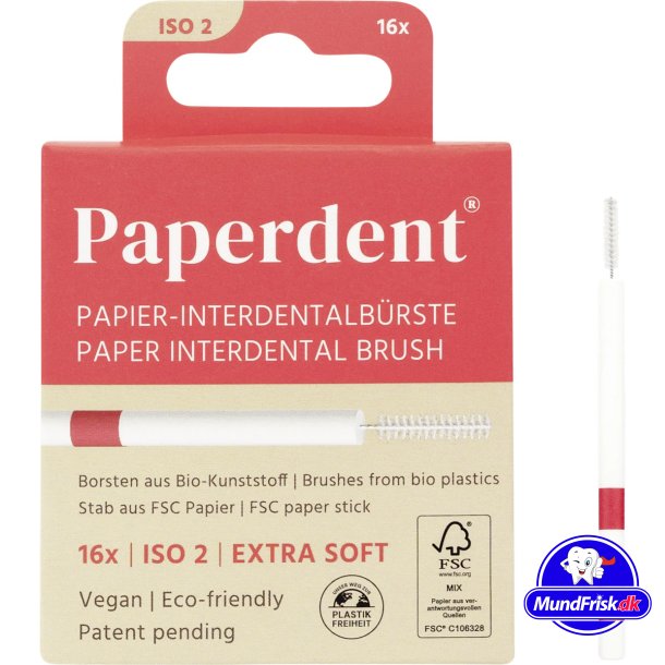 PAPERDENT Plastfria interdentalborstar 16 st. 0,47 mm ISO 2